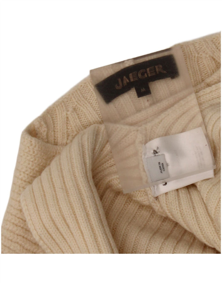 Damski sweter oversize Jaeger z golfem UK 14 średni beż