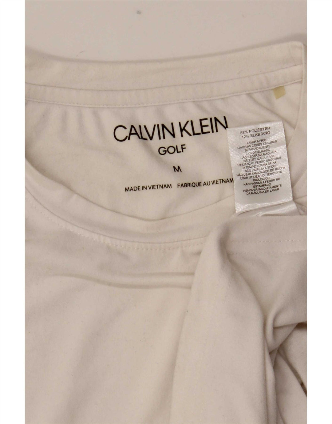 T-shirt męski Calvin Klein, średni biały poliester