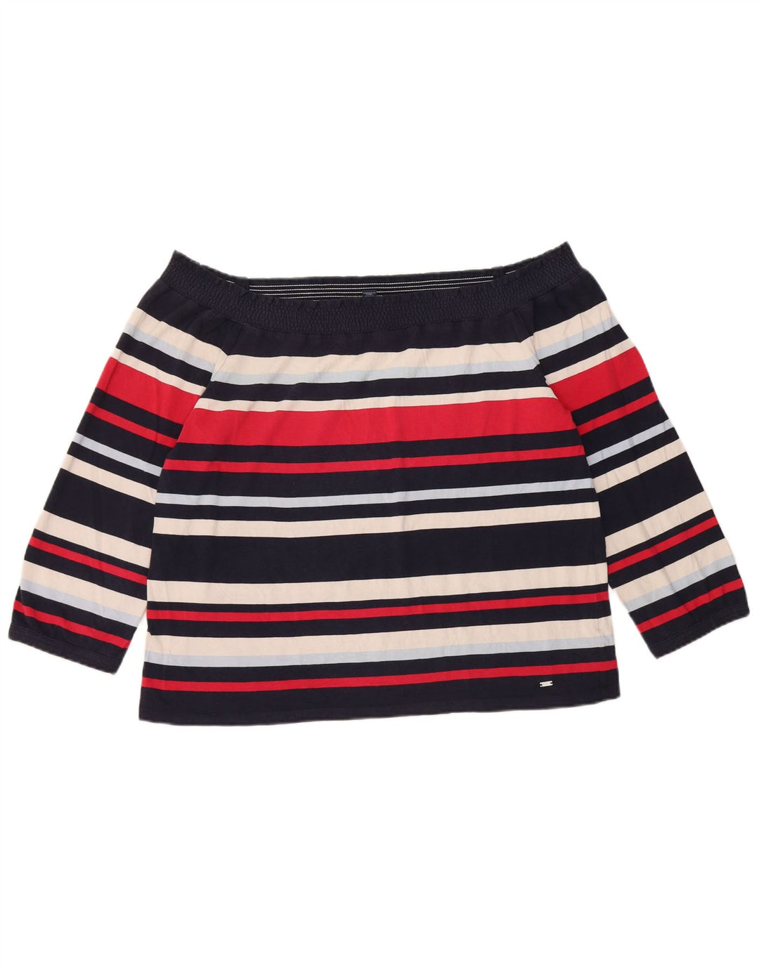 Damski top z odkrytymi ramionami i rękawami 3/4 Tommy Hilfiger UK 14, duży, wielokolorowy