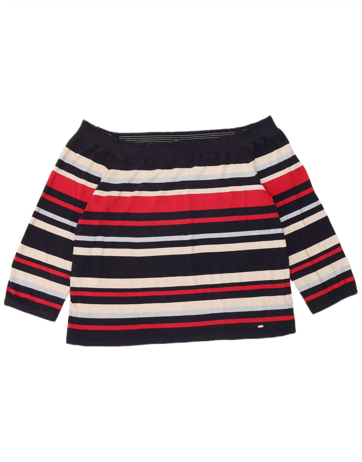 Damski top z odkrytymi ramionami i rękawami 3/4 Tommy Hilfiger UK 14, duży, wielokolorowy