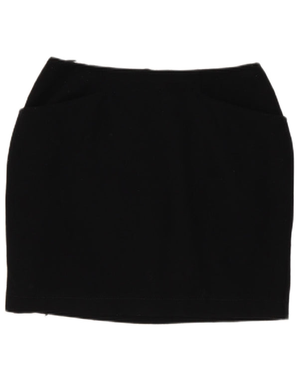 Marella Damska Mini Spódnica UK 10 Mała W26 Czarna Wełna