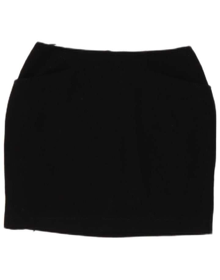 Marella Damska Mini Spódnica UK 10 Mała W26 Czarna Wełna