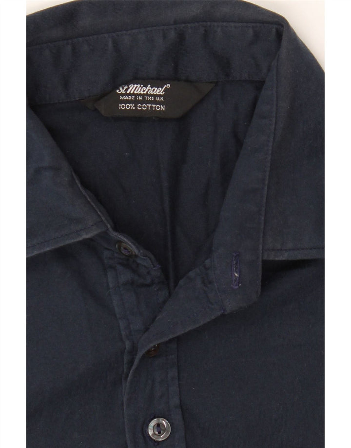 ST MICHAEL Mens Polo Shirt Medium Navy Blue Cotton Vintage St Michael and Second-Hand St Michael from Messina Hembry 
