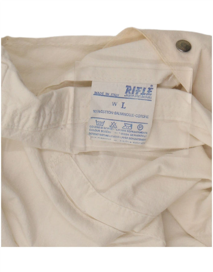 RIFLE Mens Utility Gilet IT 50 Large White Cotton