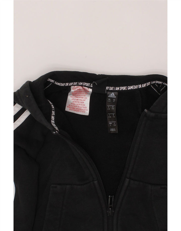 Chłopięcy sweter ADIDAS z kapturem i zamkiem, 4-5 lat, czarna bawełna