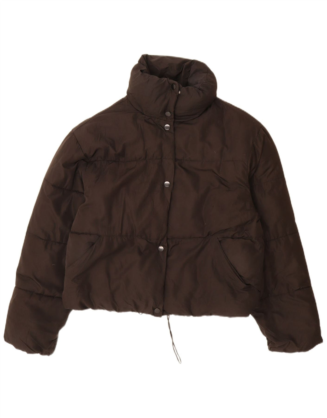 Damska, oversize'owa, wyściełana kurtka Zara UK 10, mała, czarna, poliestrowa
