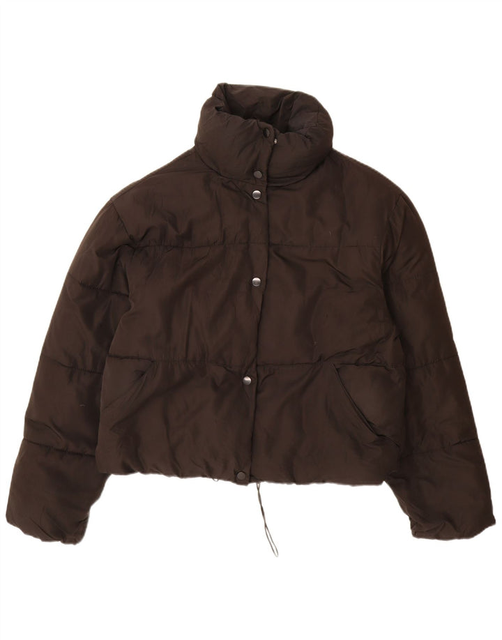 Damska, oversize'owa, wyściełana kurtka Zara UK 10, mała, czarna, poliestrowa
