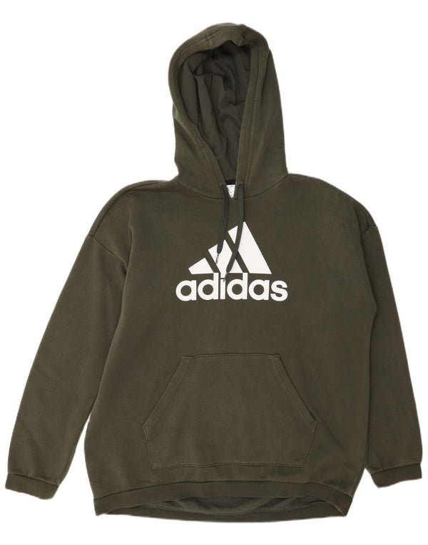 Damska bluza z kapturem Adidas Graphic Oversized UK 12/14 Średnia zielona bawełna