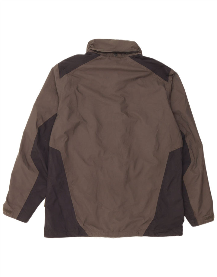 Męska kurtka przeciwdeszczowa Jack Wolfskin UK 36/38 Średni szary, blokowy poliamid