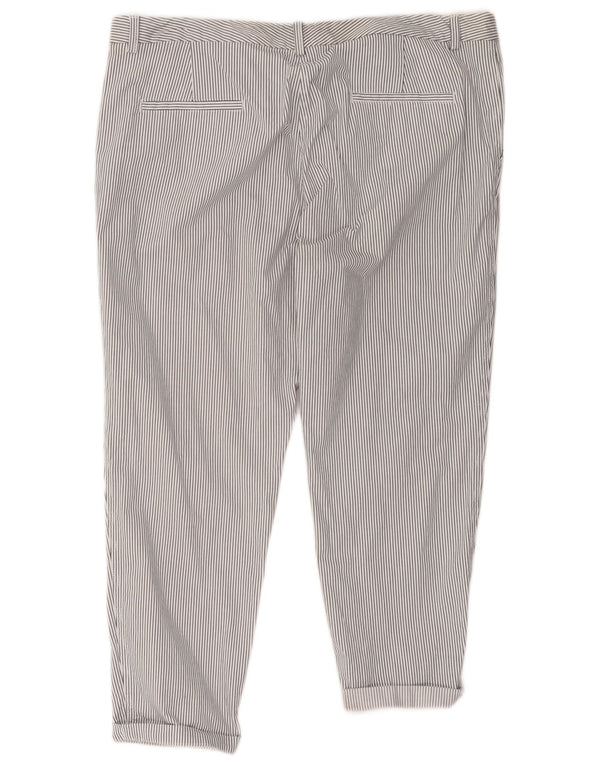 Spodnie damskie Marks & Spencer UK 20 2XL W41 L26 Białe paski