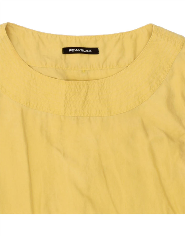 PENNY BLACK Womens Sleeveless Blouse Top UK 14 Medium Yellow Vintage Penny Black and Second-Hand Penny Black from Messina Hembry 