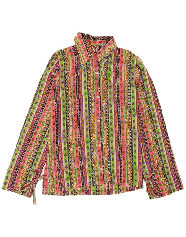 Damska bluzka koszulowa w stylu vintage UK 12, średnia, wielobarwna w kwiaty