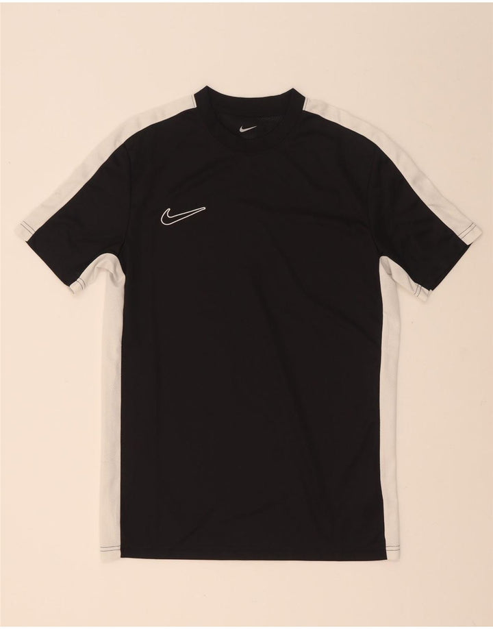 Męski T-shirt Nike Dri Fit Slim Fit Top, średni czarny poliester z blokami kolorów