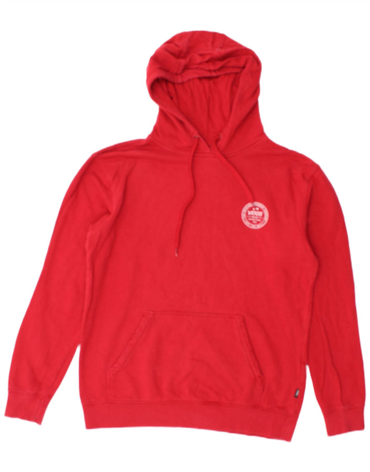 Męski sweter z kapturem i grafiką VANS, mały, czerwony, bawełniany