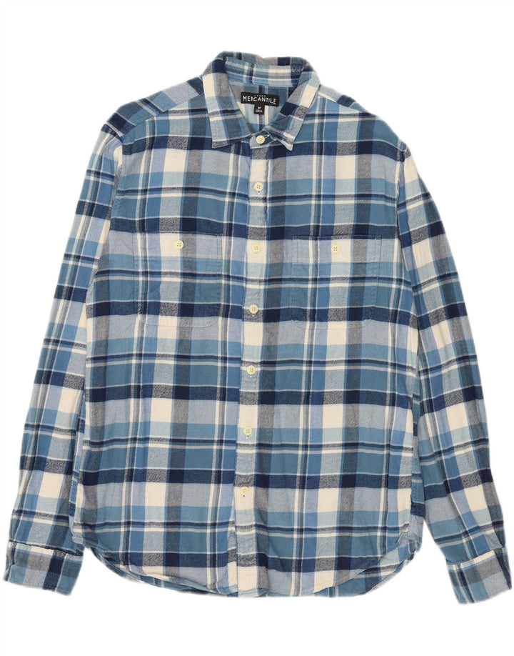 J. CREW Mens Flannel Shirt Medium Blue Check Cotton Vintage J. Crew and Second-Hand J. Crew from Messina Hembry 