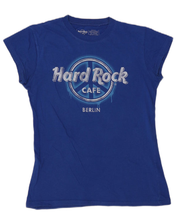 T-shirt damski Hard Rock Cafe Berlin z grafiką Top UK 12, średni niebieski, bawełniany