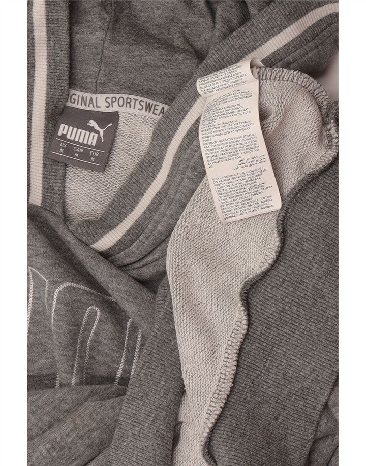 Męski sweter z kapturem Puma z grafiką, średnioszary, bawełniany