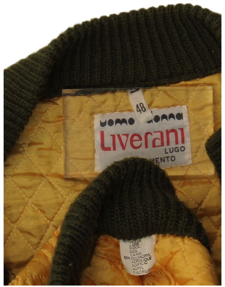 Męski sweter bez rękawów Liverani IT 48 Średnia wełna khaki