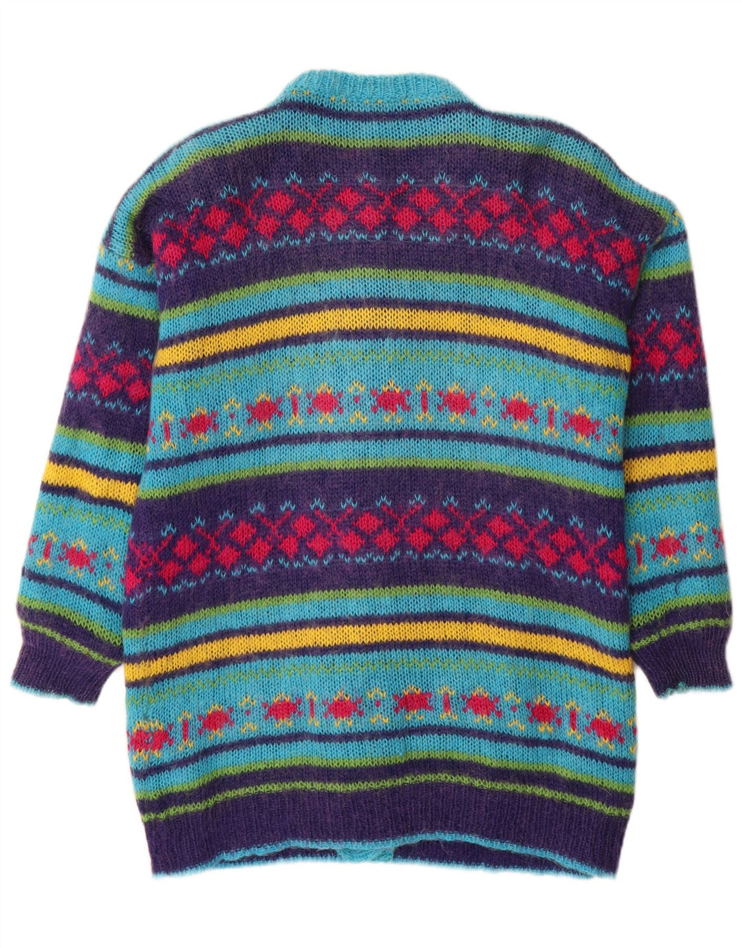 Sweter damski w stylu vintage, UK 14, średni, wielobarwny, Fair Isle