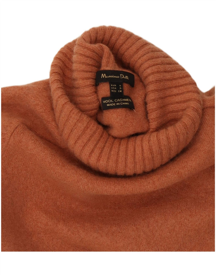 Sweter dziewczęcy Massimo Dutti z wywijanym dekoltem, 7-8 lat, mały, brązowy, wełniany