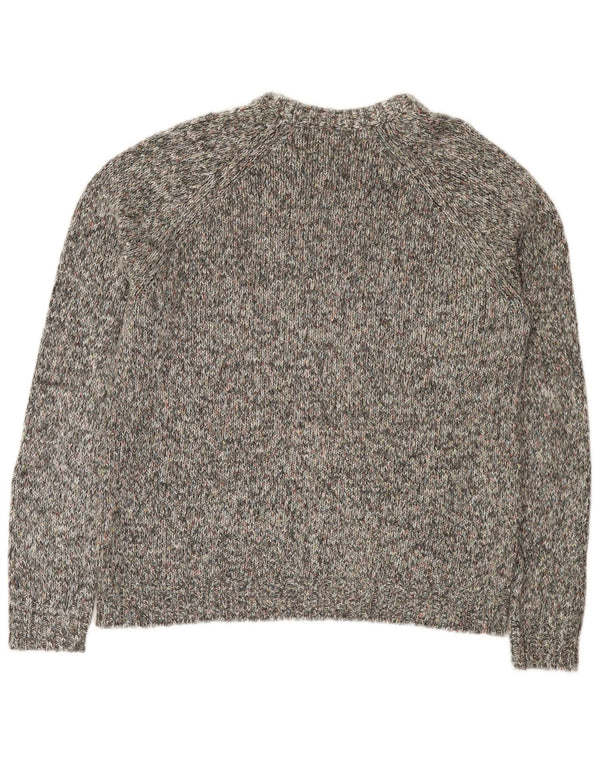 Męski sweter Zara z dekoltem w łódkę, duży, szary, bawełniany w plamki