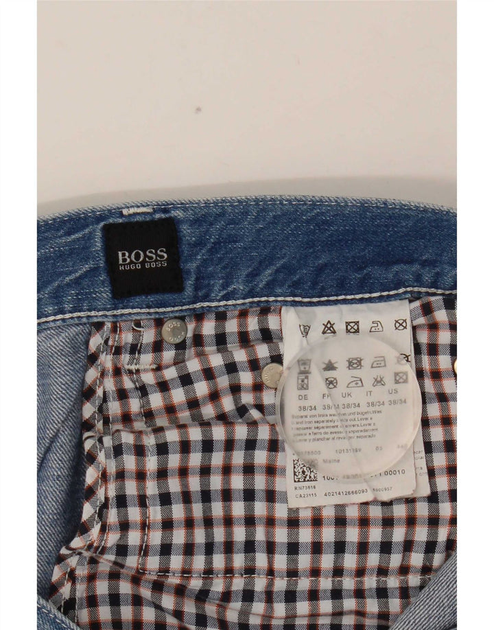 Męskie proste dżinsy Hugo Boss W38 L34 Niebieskie bawełniane