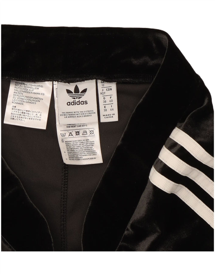 Damskie legginsy Adidas welurowe UK 12, średni czarny poliester