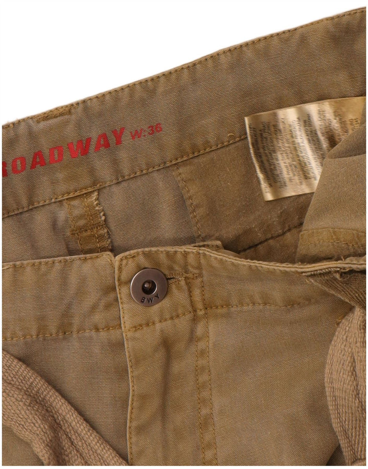 Męskie spodenki cargo Broadway W36, duże, bawełniane w kolorze khaki