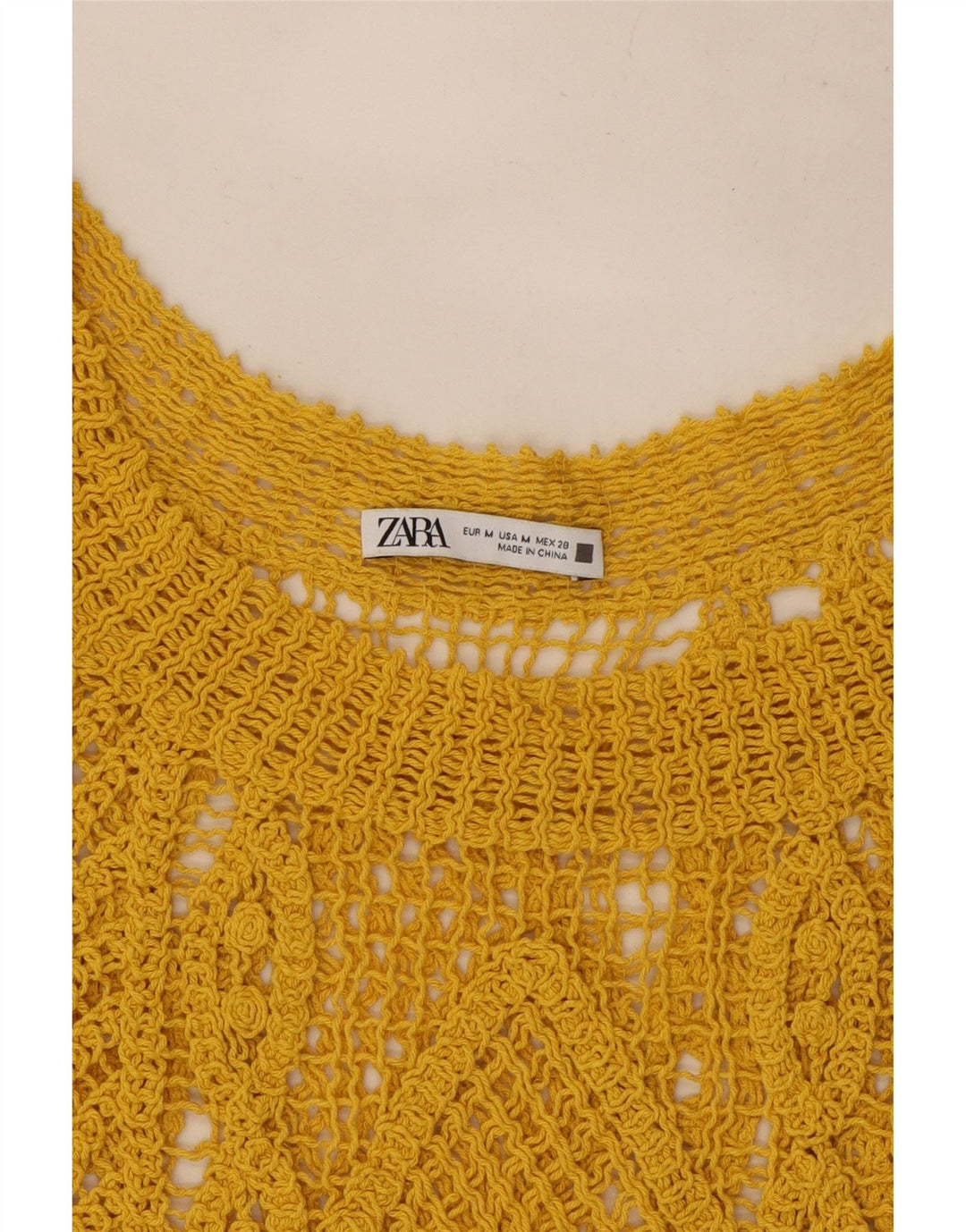 Damska kamizelka Crochet Crochet Zara UK 12 Średni żółty