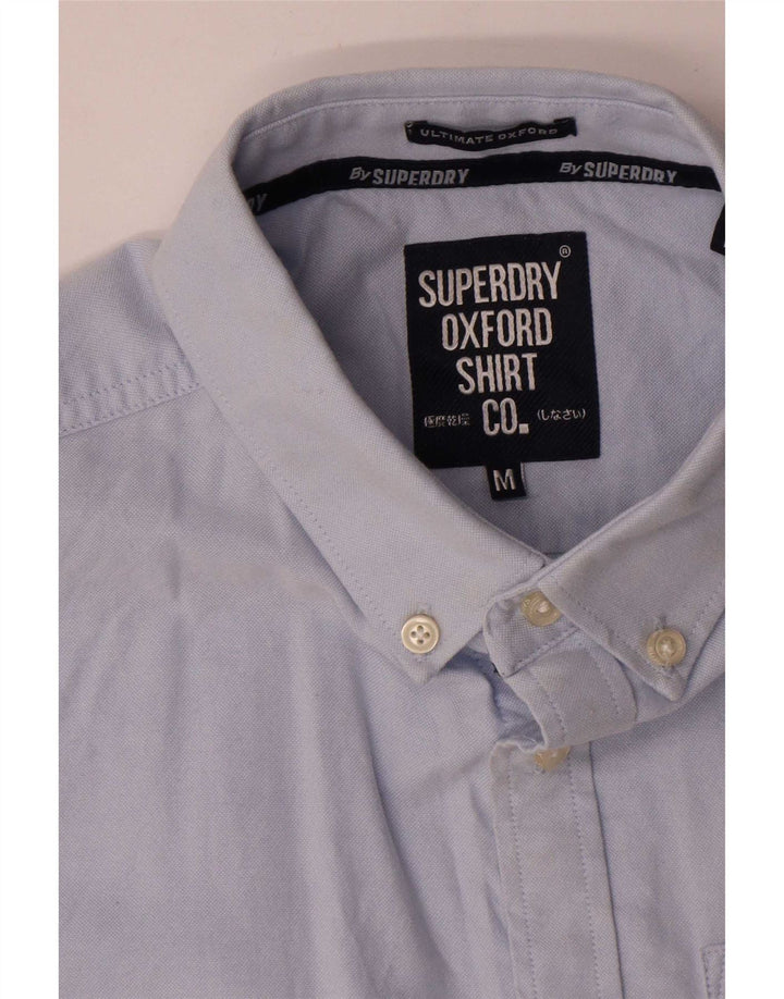 Męska koszula z krótkim rękawem Superdry, średnioniebieska, bawełniana