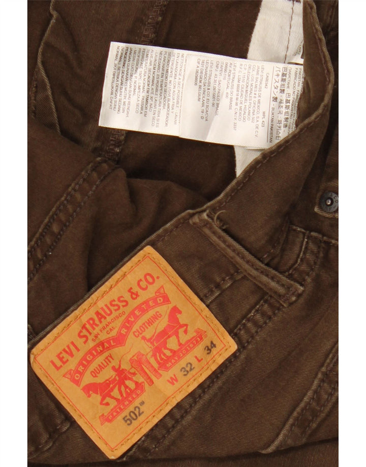 Męskie jeansy LEVI'S 502 Slim Tapered W32 L34 Brązowa bawełna