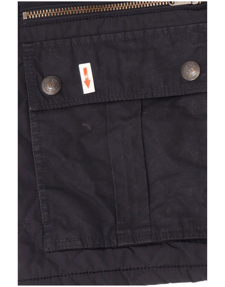 Męska pikowana kurtka Ted Baker, rozmiar 4, duża, granatowa, z poliestru