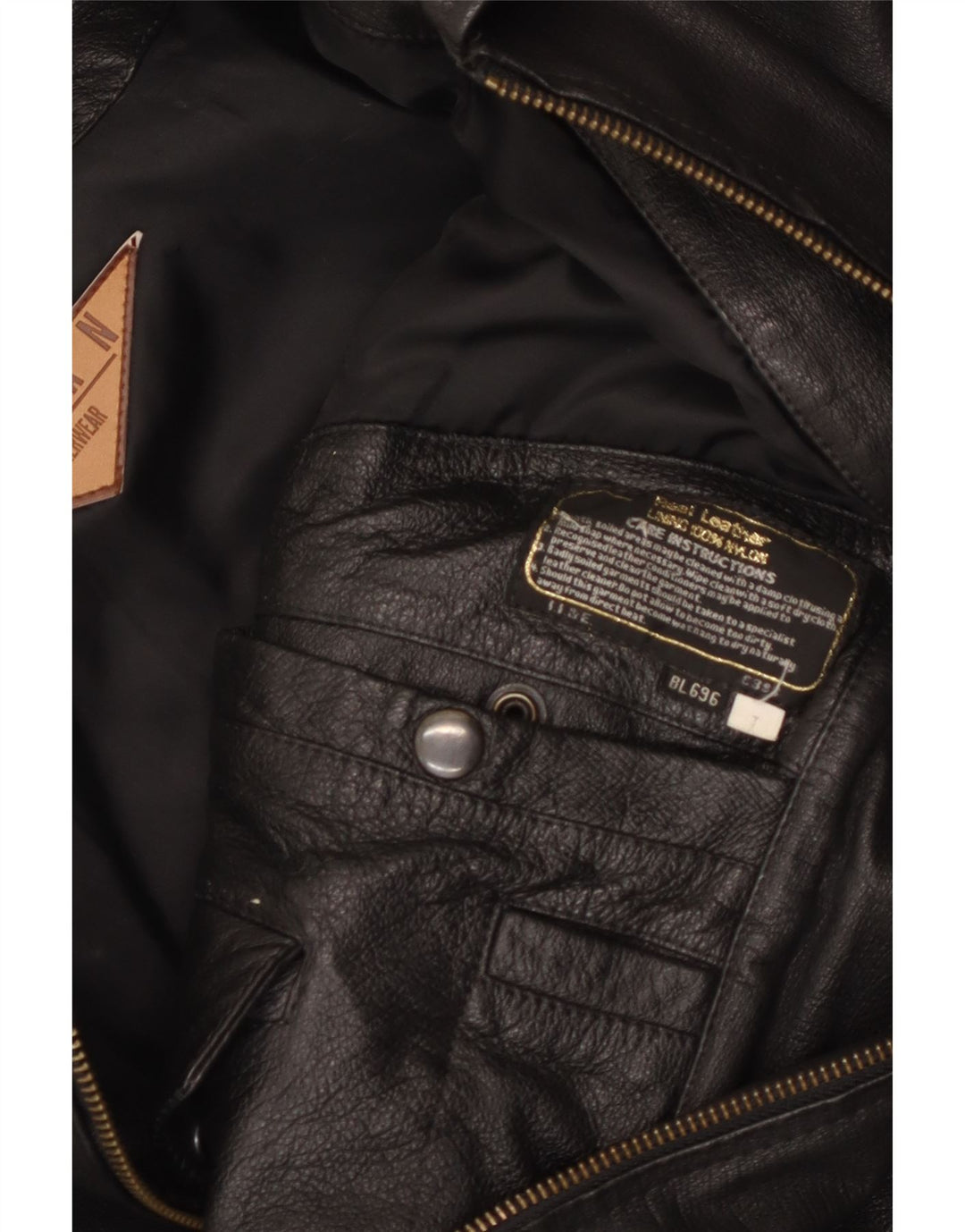 Męska kurtka skórzana MILAN UK 40, duża czarna skóra