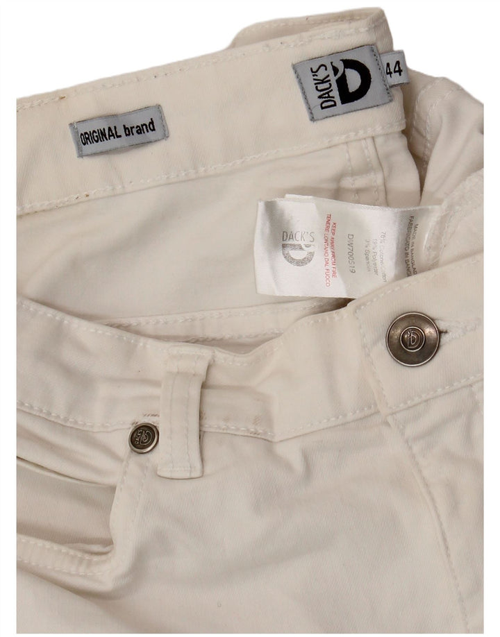 DACK'S Damskie jeansy slim IT 44 Medium W32 L28 Biała bawełna