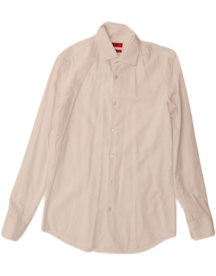 Męska koszula slim fit HUGO BOSS, rozmiar 38 15, średnia biel