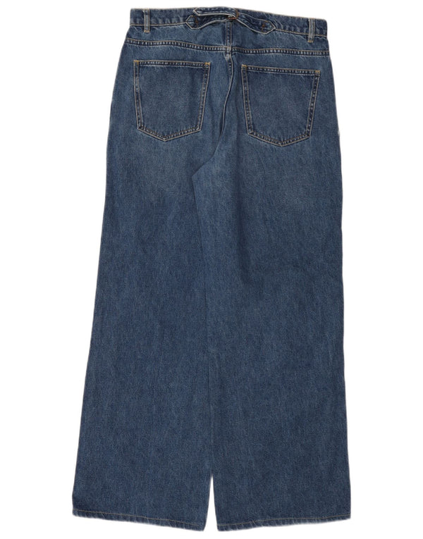 Massimo Dutti Womens Wide Leg Jeans EU 40 Medium W30 L30 Blue Cotton