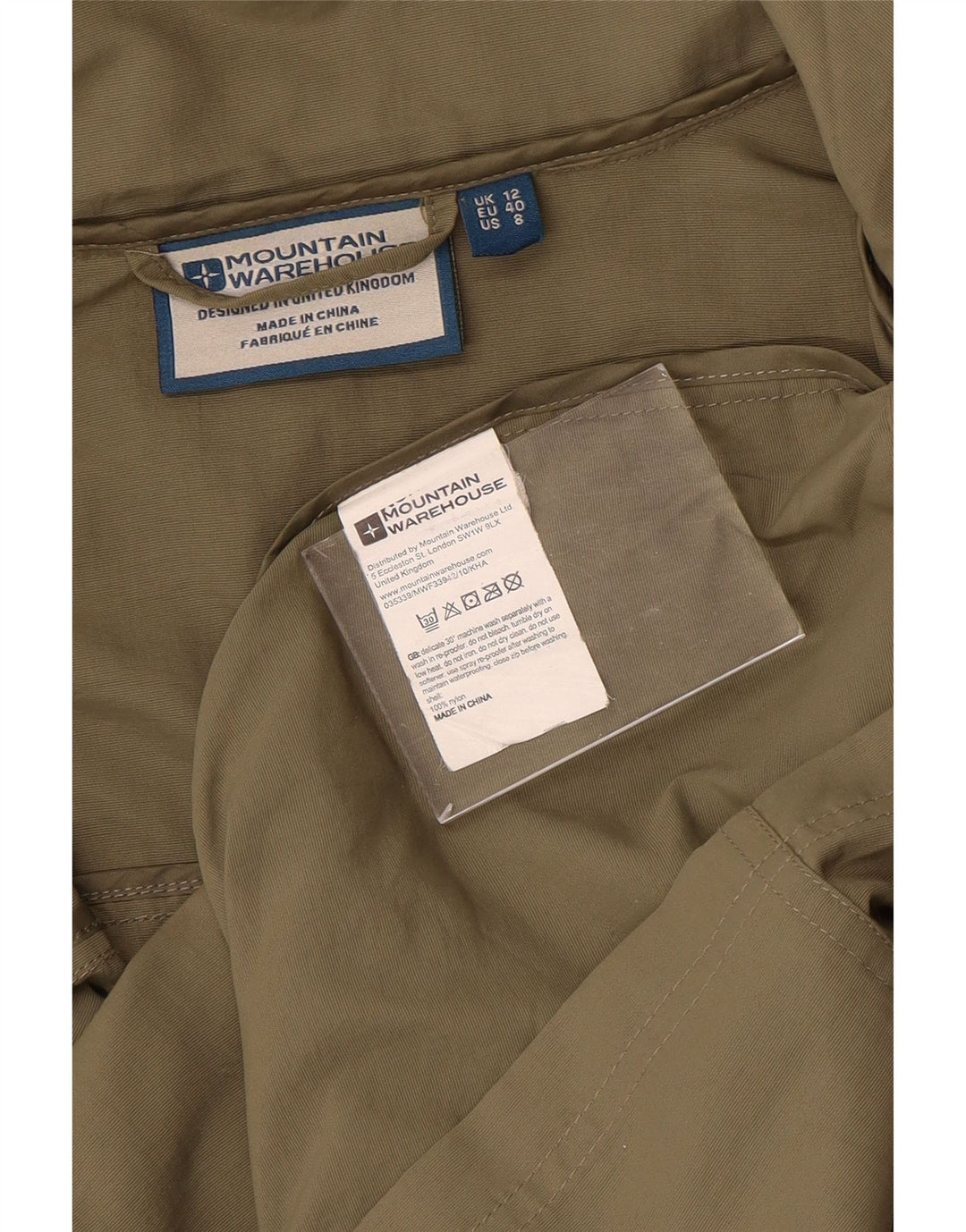 Damska kurtka z kapturem i kapturem Mountain Warehouse UK 12, średni nylon khaki