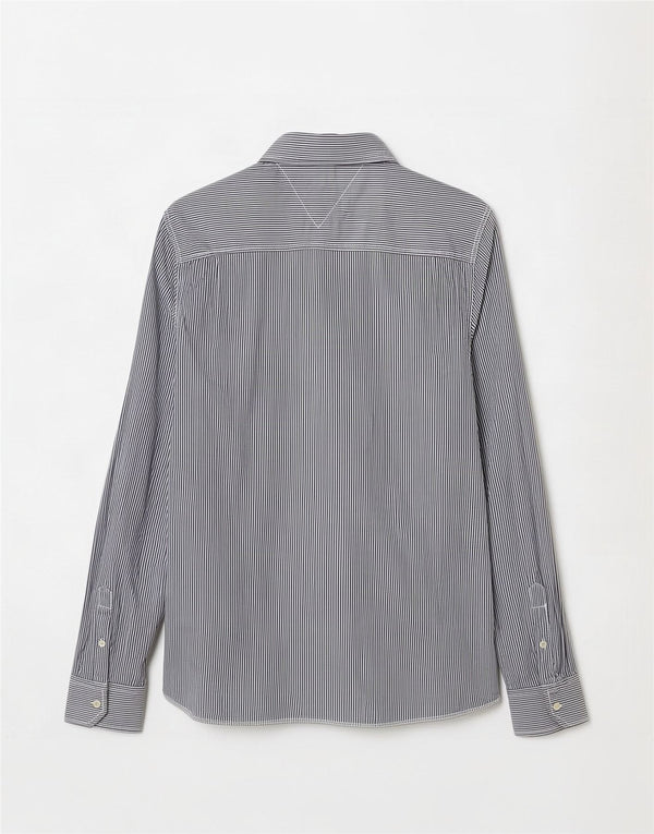 Męska koszula slim fit Tommy Hilfiger 2XL, szara, bawełniana w prążki