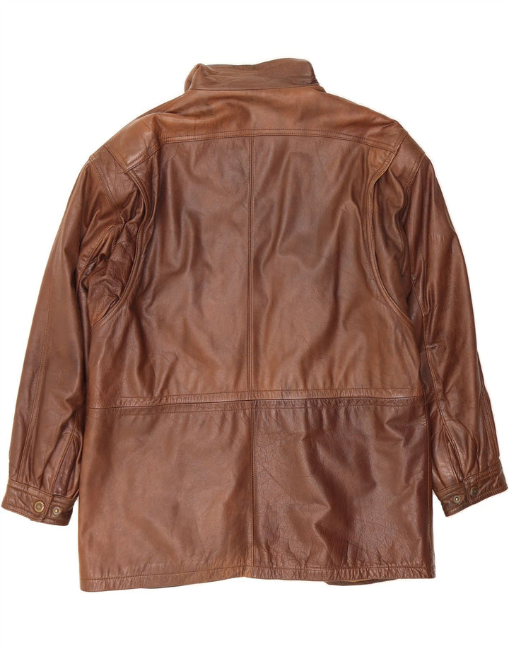 TRAPPER Mens Leather Jacket IT 52 XL Brown Leather Vintage Trapper and Second-Hand Trapper from Messina Hembry 