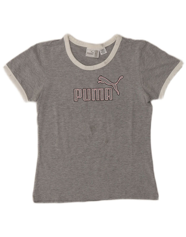 Damska koszulka Puma Crop Graphic Top UK 10 Small Grey Flecked