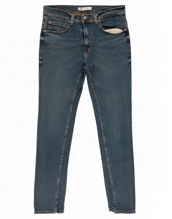 Męskie jeansy slim fit Zara EU 42 Large W32 L31 Niebieskie bawełniane