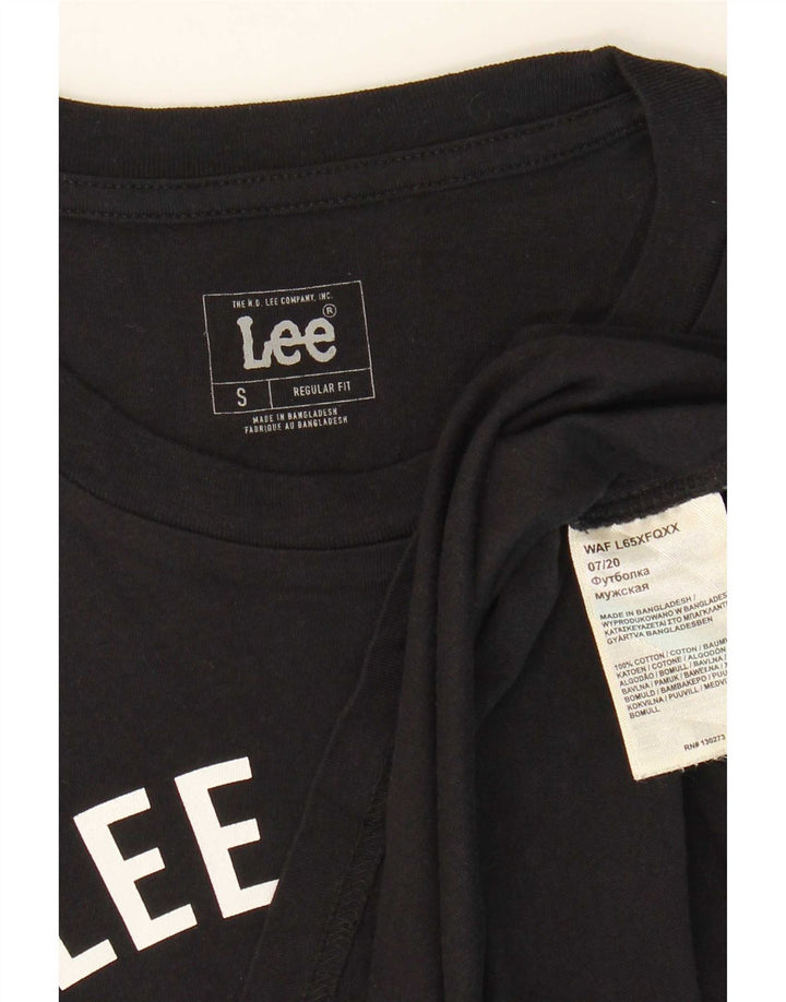 Męski T-shirt Lee o regularnym kroju z grafiką, mały, czarny, bawełniany