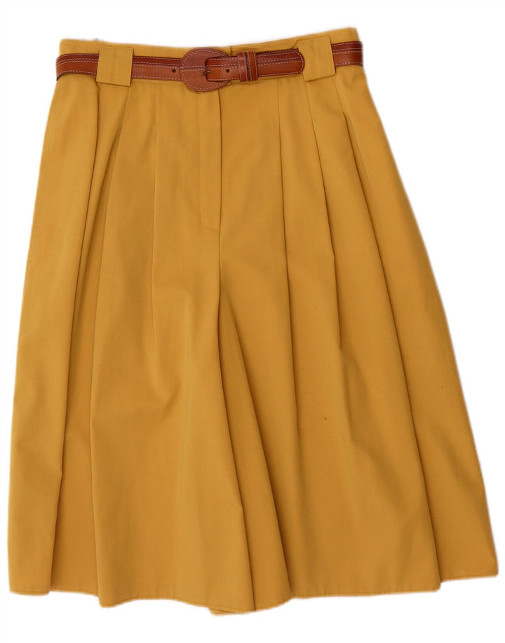 Vintage damskie bermudy z pegged UK 16, duże, W30, żółty poliester