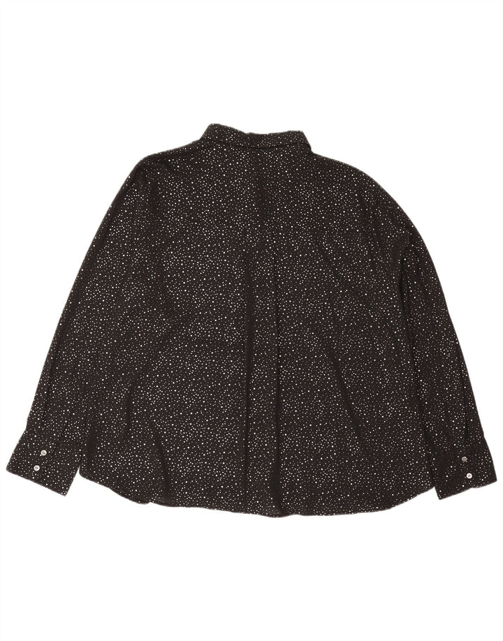 Damska bluzka koszulowa oversize Marks & Spencer UK 18 XL, czarna w cętki