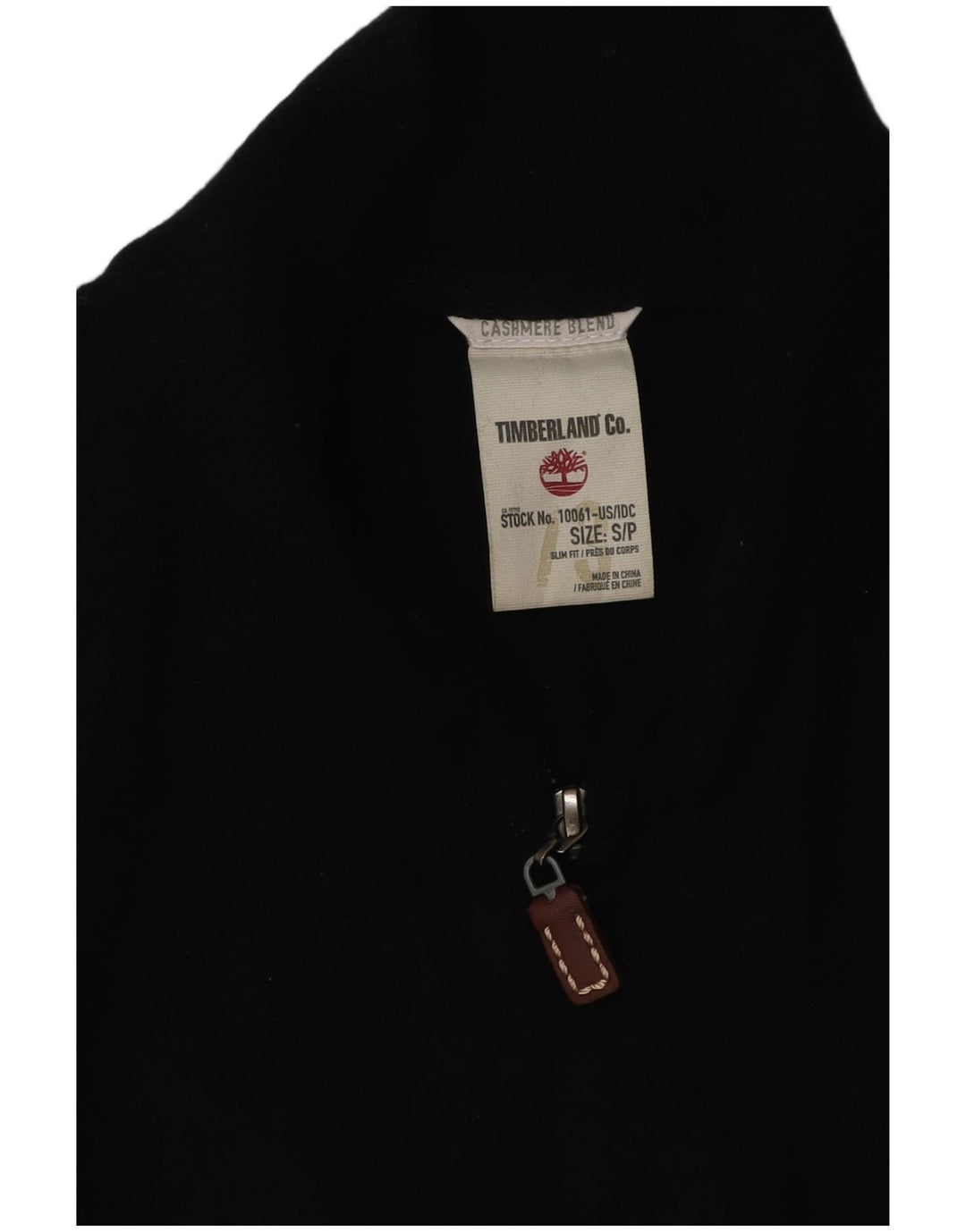 Męski sweter TIMBERLAND z zamkiem błyskawicznym, mały, czarny, kaszmirowy