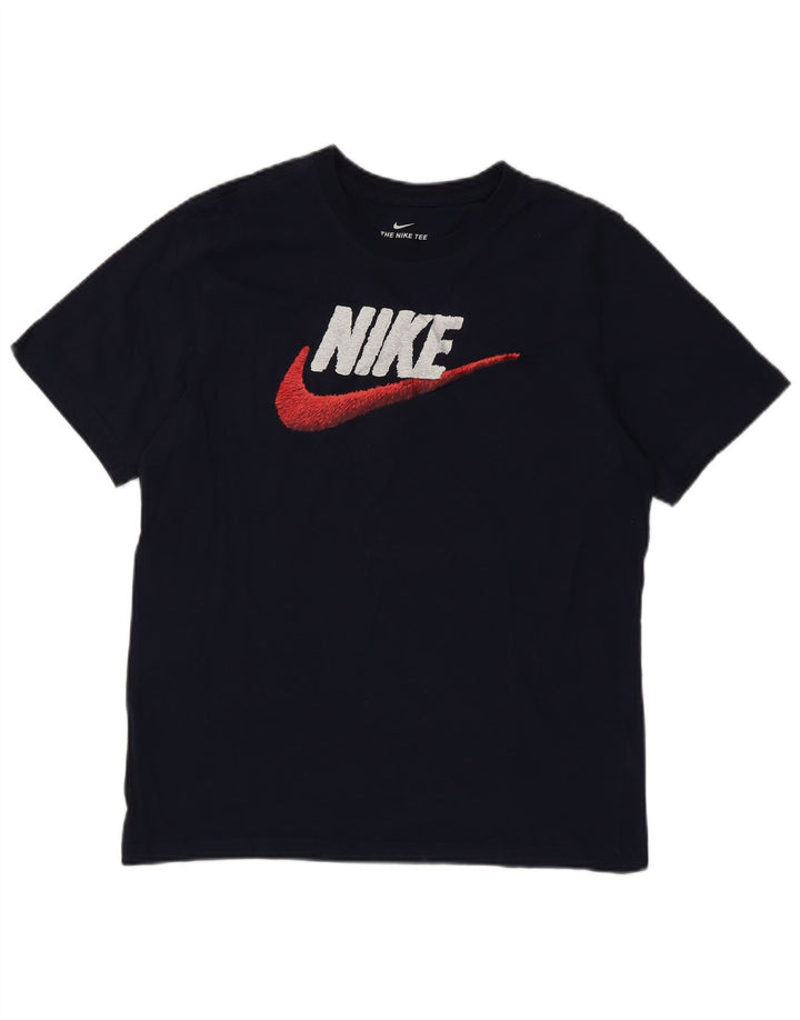 Męski T-shirt z grafiką Nike, duży, granatowy, bawełniany