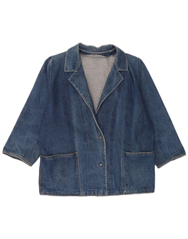 Vintage damska, oversize'owa marynarka dżinsowa zapinana na 2 guziki, UK 18 XL, niebieska