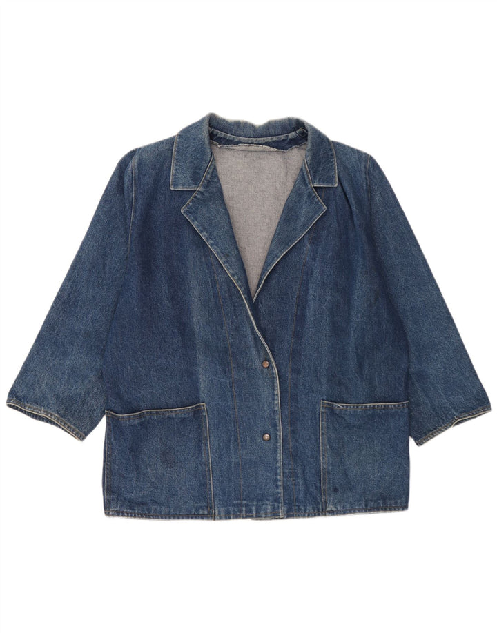 Vintage damska, oversize'owa marynarka dżinsowa zapinana na 2 guziki, UK 18 XL, niebieska