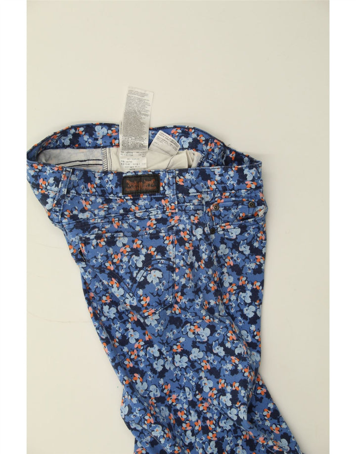 LEVI'S Womens Slim Jeans W29 L32 Blue Floral Cotton Vintage Levi's and Second-Hand Levi's from Messina Hembry 