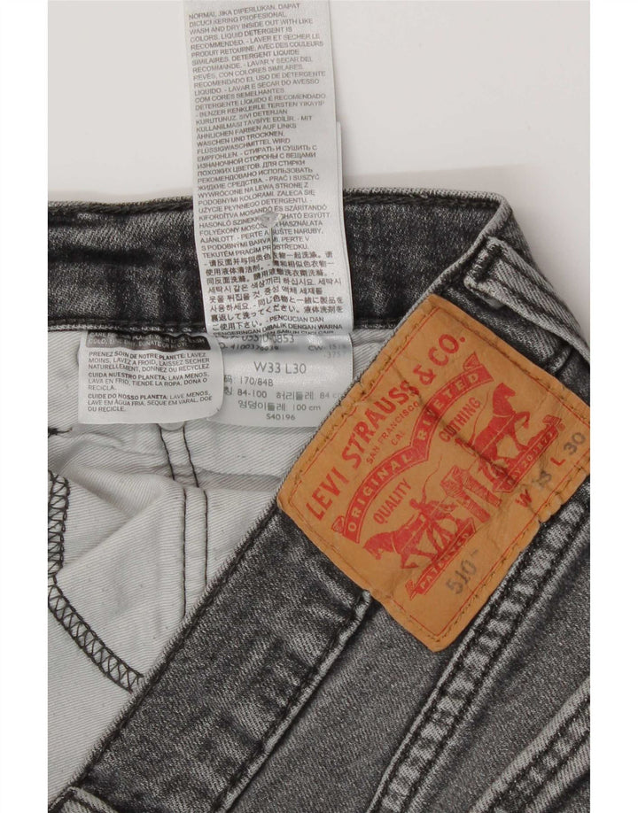 Męskie jeansy Levi's 511 Skinny W33 L27 Szara bawełna